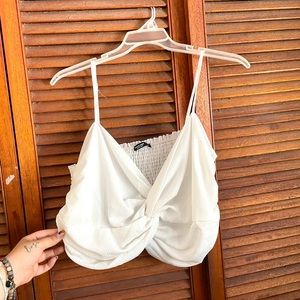 White Crop Top Plus Size